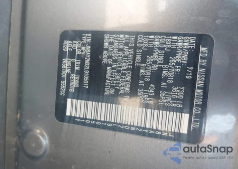 2020 Nissan Armada Sv 2Wd from USA, damaged, VIN JN8AY2ND2L9105017